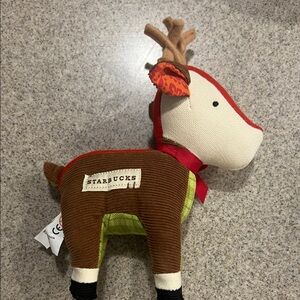 Starbucks Holiday Brown and Red Reindeer Plush